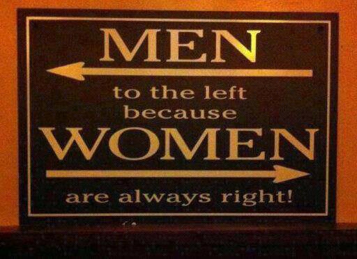 men to the left because women are always right!